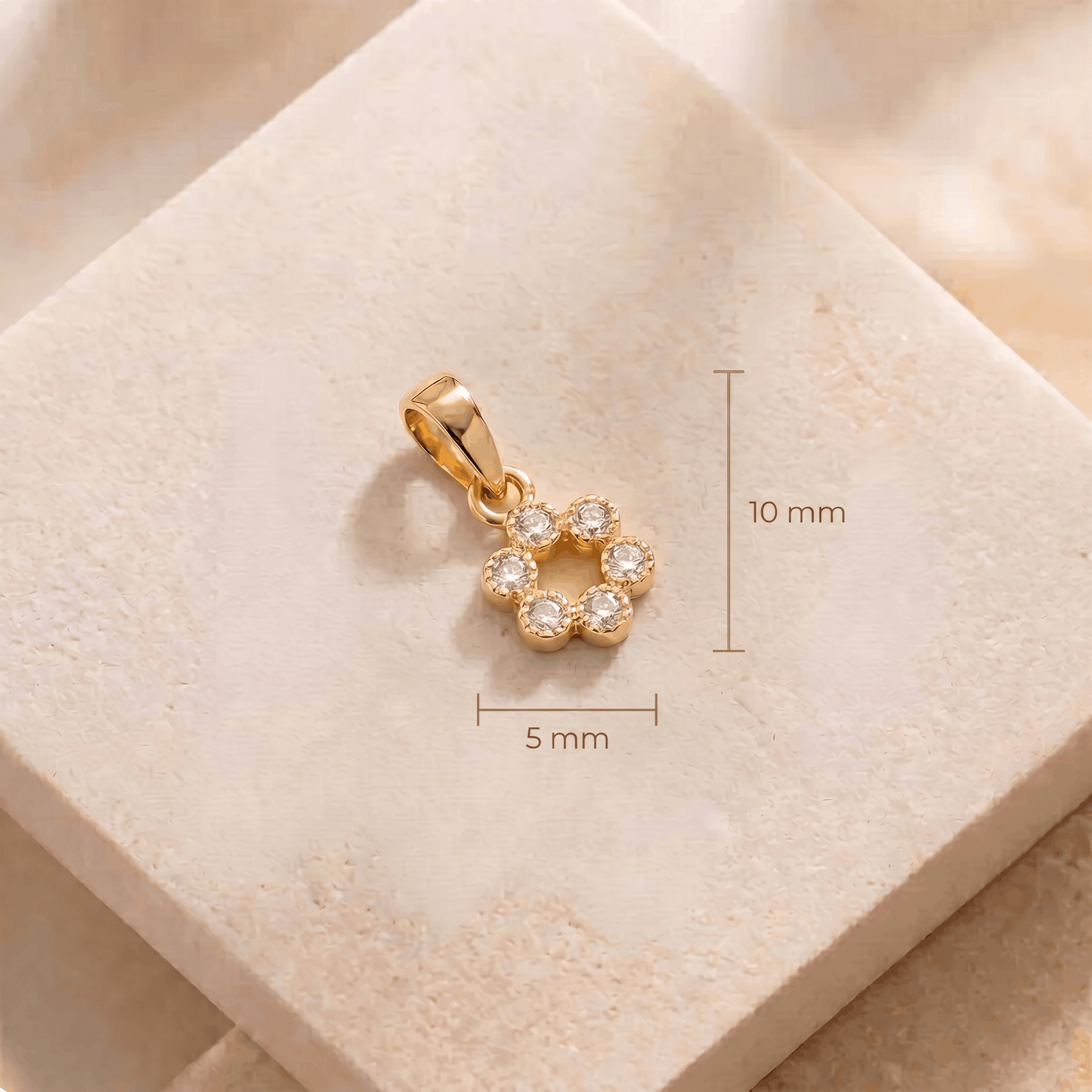 Dije Flor Mini Circones Cristal