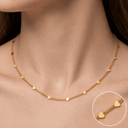 Cadena Corazón Dorados para Mujer