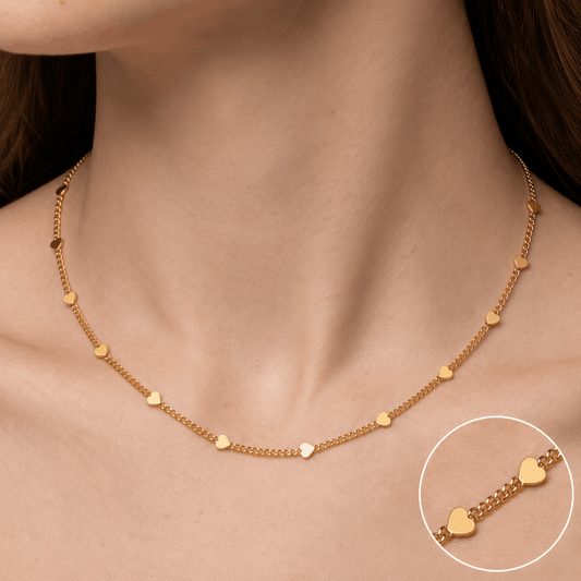 Cadena Corazón Dorados para Mujer