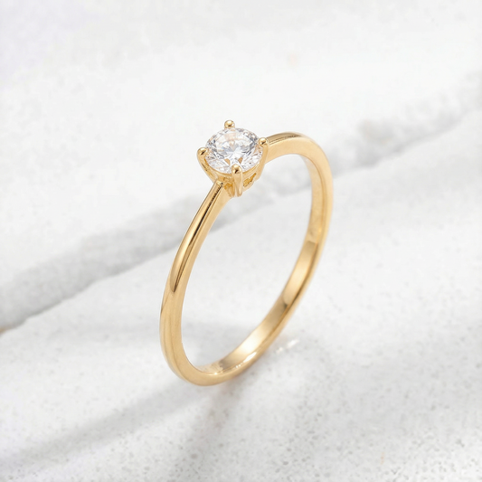 Anillo Circón Cristal Blanco