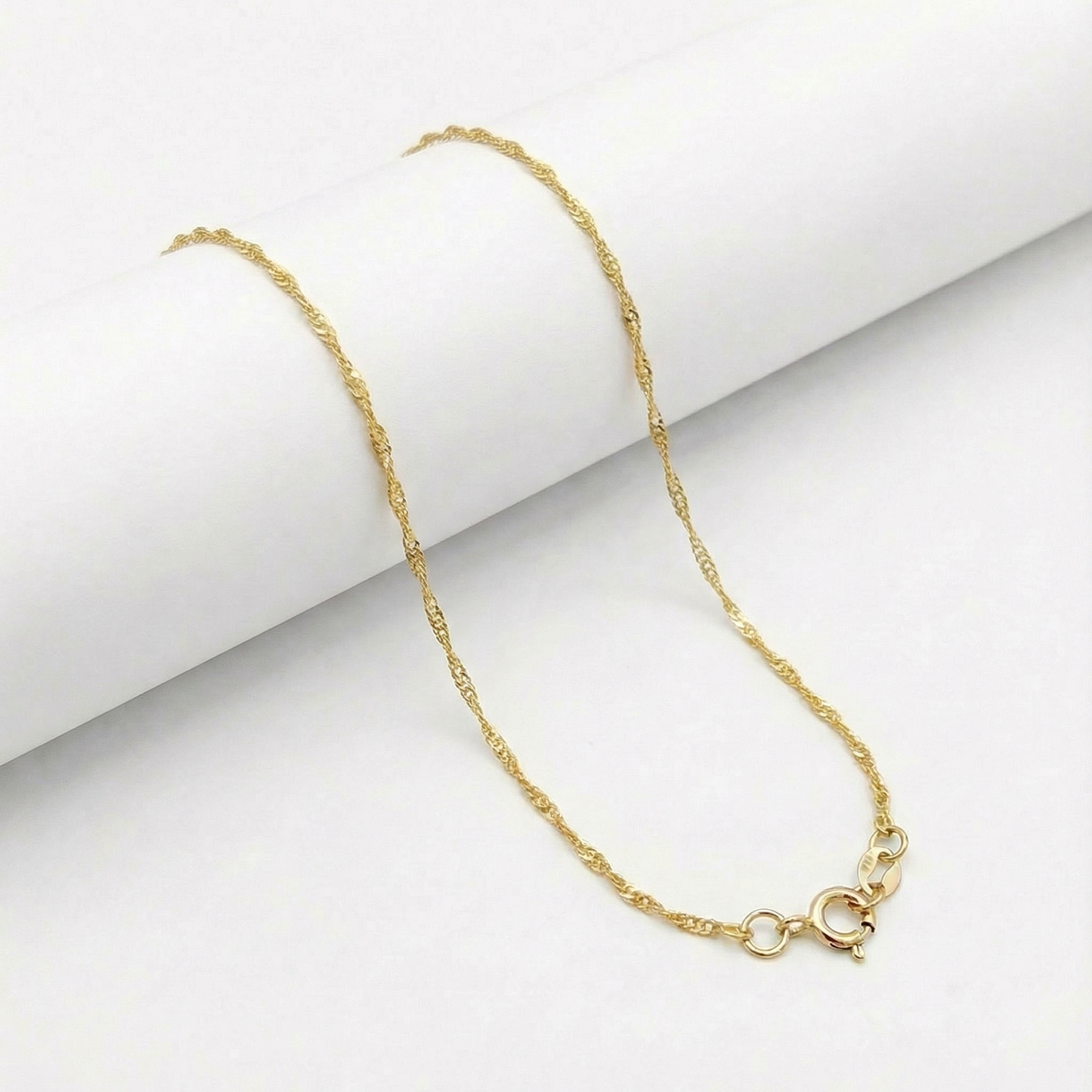 Set de Cadena Singapur de 1.0 mm de 45 Cm & Dije Van Cleef Diamantado