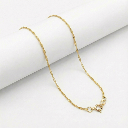 Set de Cadena Singapur de 1.0 mm de 45 Cm & Dije Van Cleef Diamantado