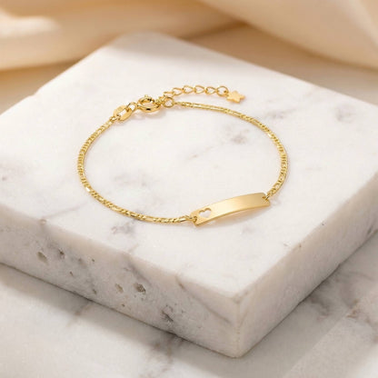 Pulsera Placa Corazón Tejido Escalera