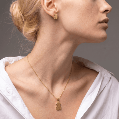 Set Cadena Singapur de 1.0 mm de 45 cm & Dije con Aretas Oso Tous