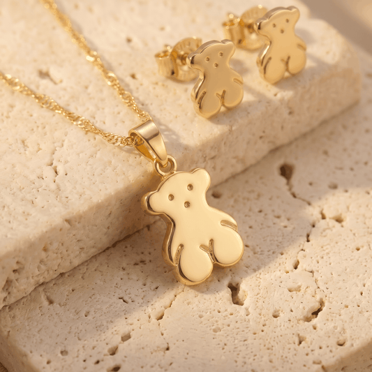 Set Cadena Singapur de 1.0 mm de 45 cm & Dije con Aretas Oso Tous