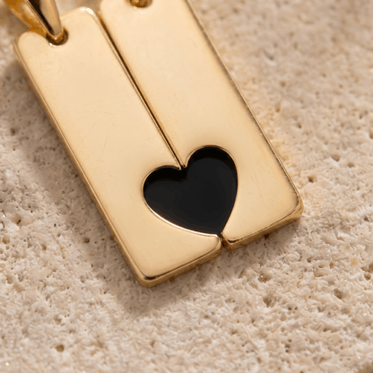 Dije Dúo Placa Corazón Negro