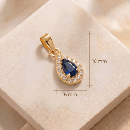 Dije Gota Circón Azul