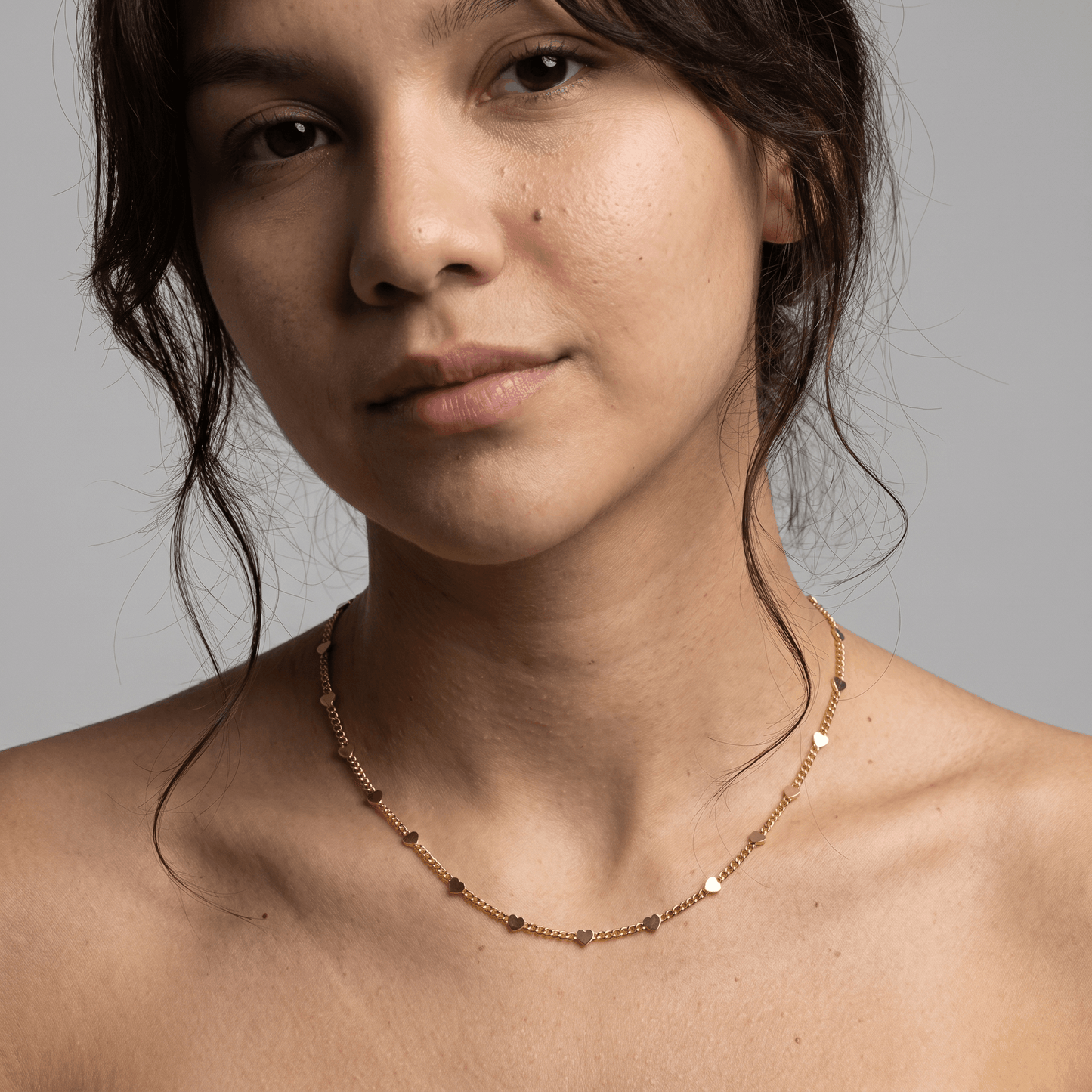 Cadena Corazón Dorados para Mujer
