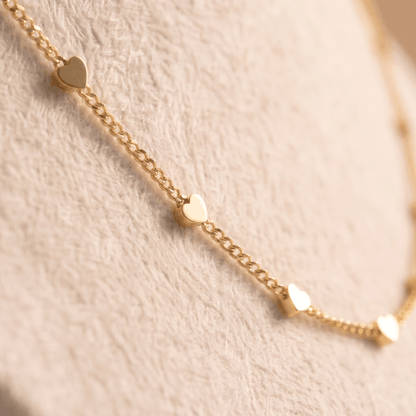 Cadena Corazón Dorados para Mujer