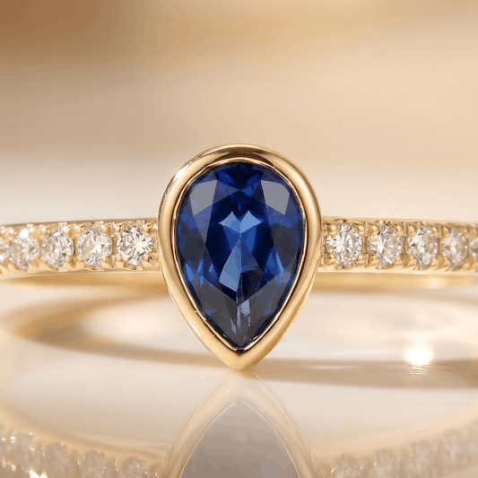 Anillo Gota Azul Circones