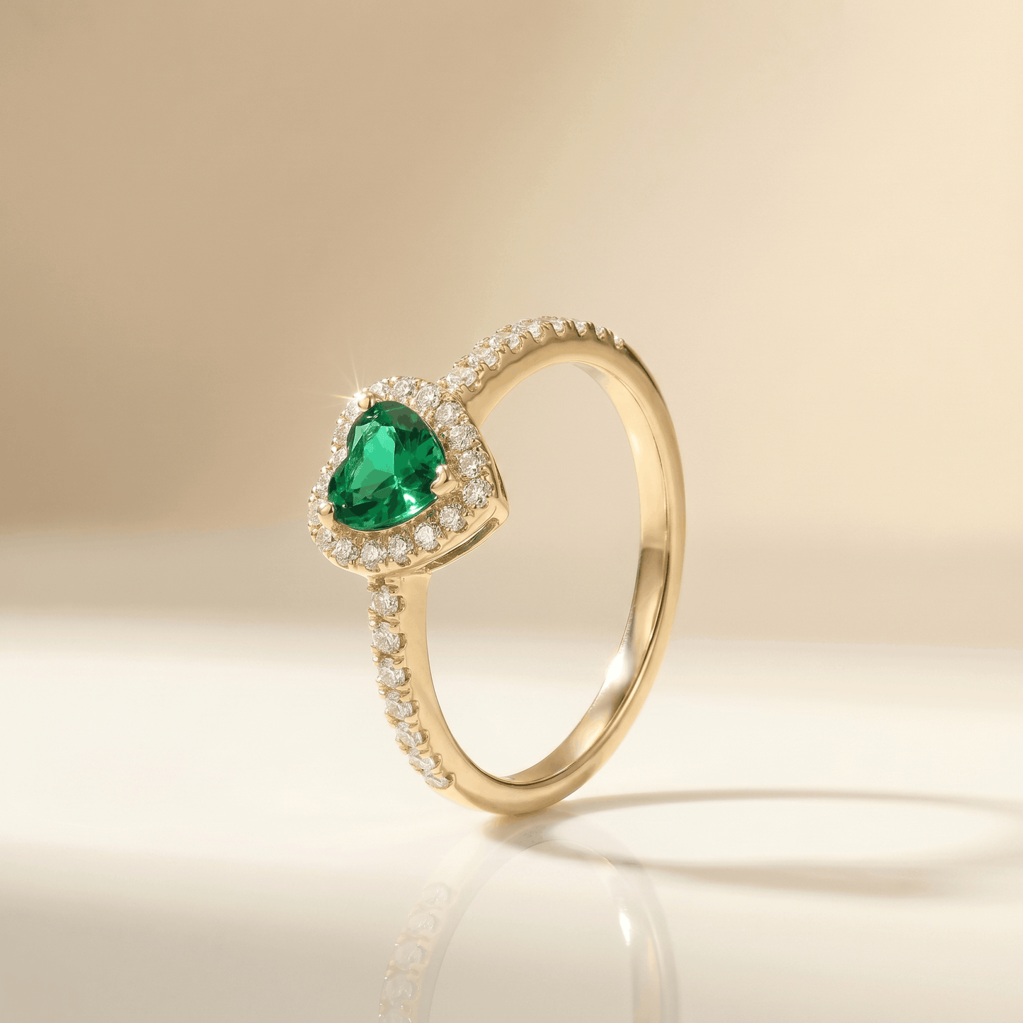 Anillo Corazón Verde Circones