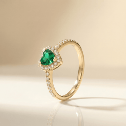 Anillo Corazón Verde Circones