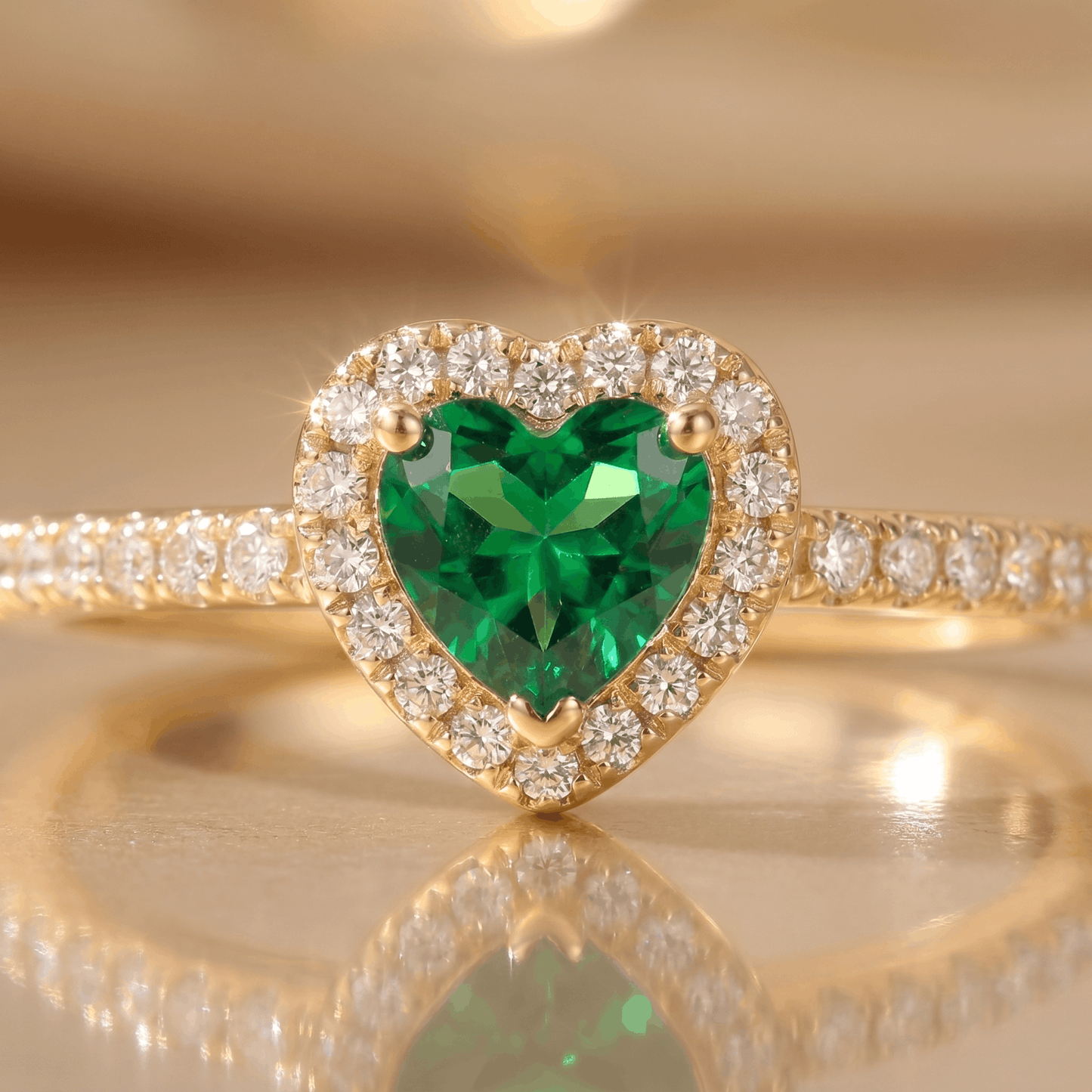 Anillo Corazón Verde Circones