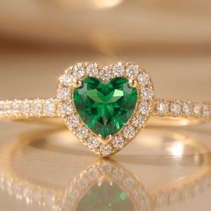 Anillo Corazón Verde Circones