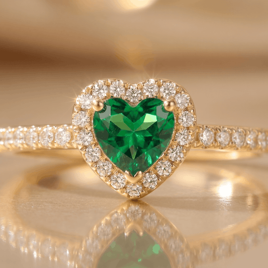 Anillo Corazón Verde Circones