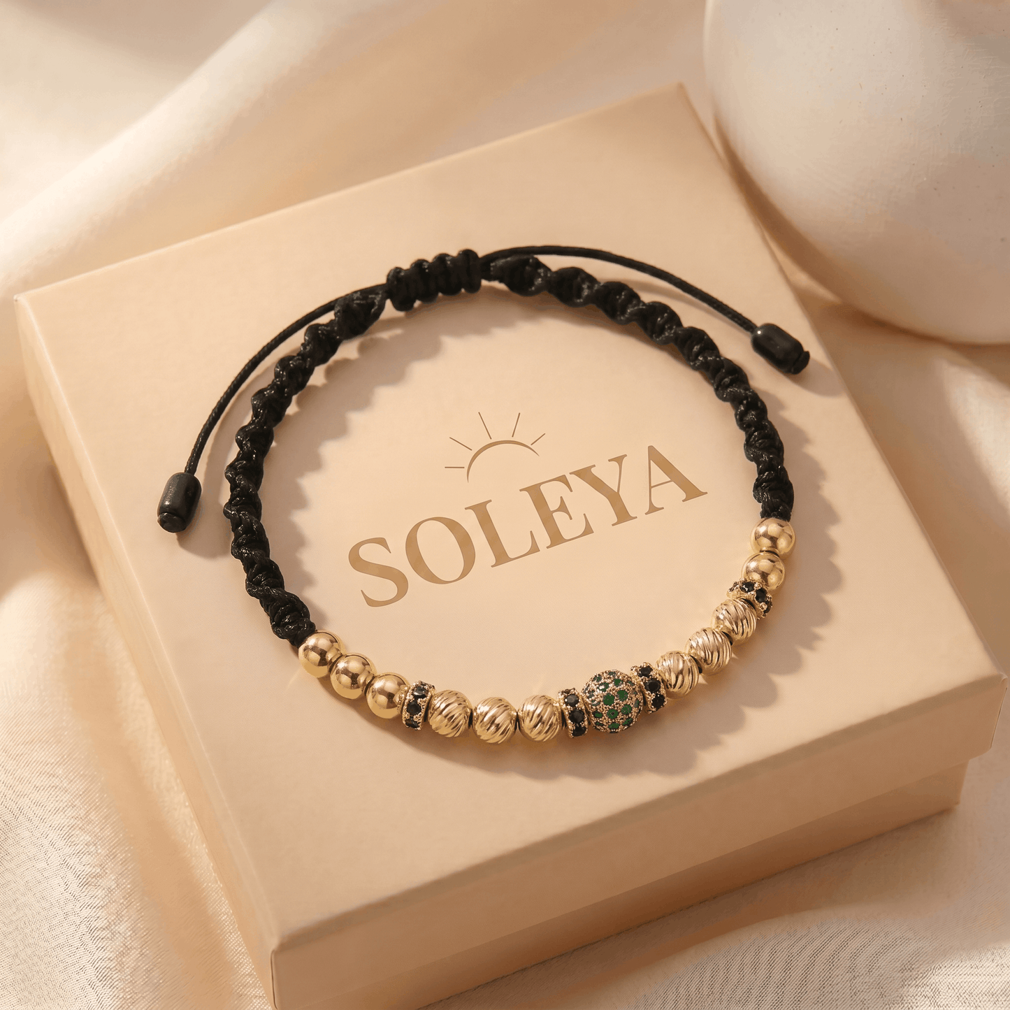 Pulsera tejida ADN con balines diamantados + 1 Bola de fuego + 4 Rondeles