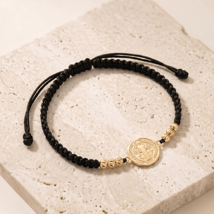 Pulsera Tejida San Benito con Balin Diamantado