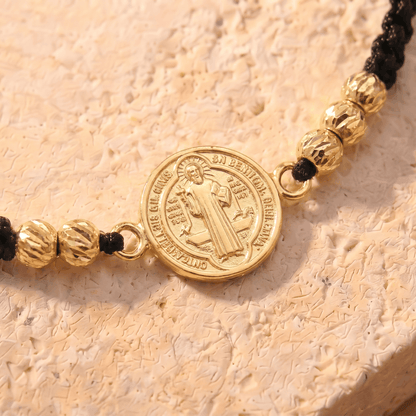 Pulsera Tejida San Benito con Balin Diamantado