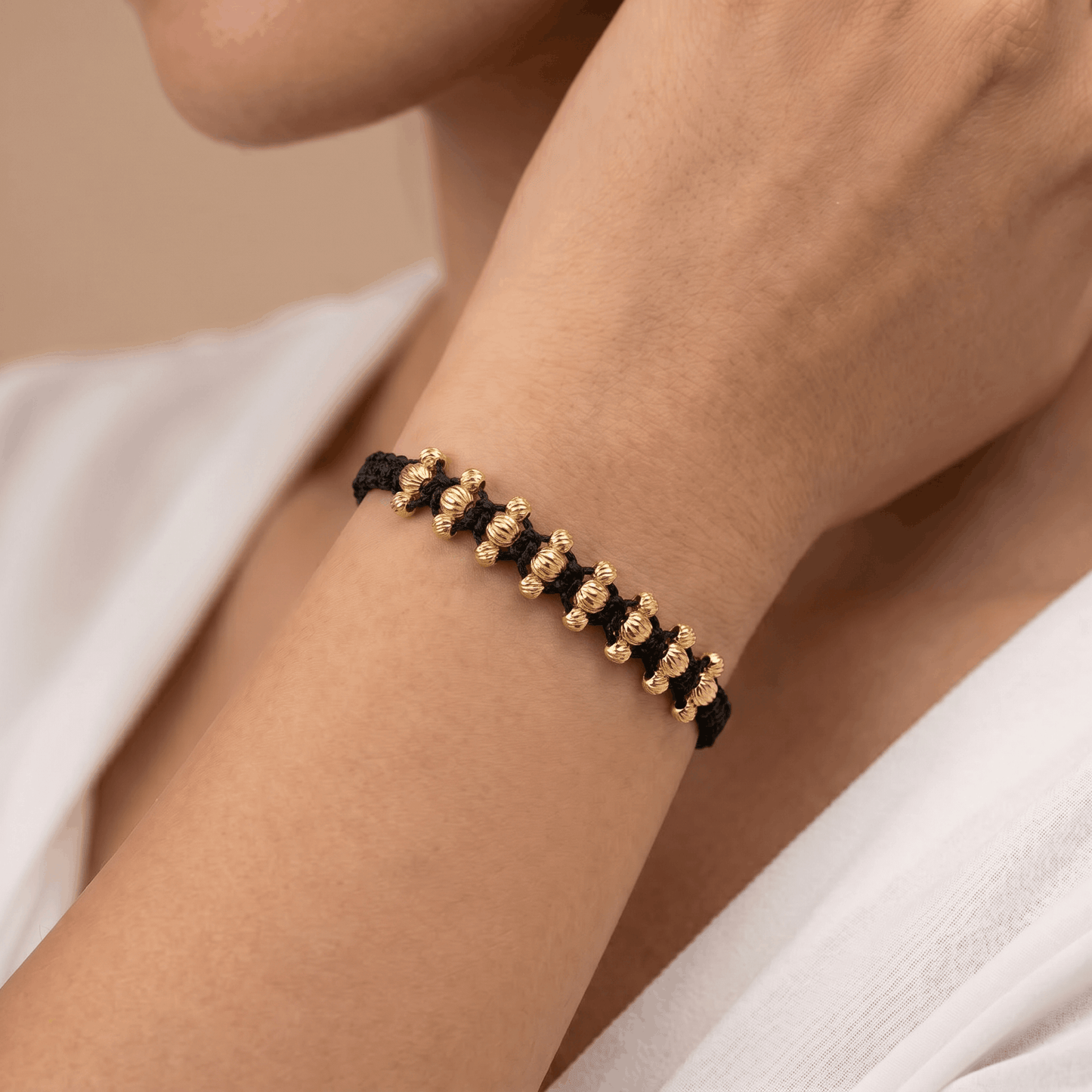 Pulsera Tejida Tres Carriles Diamantada