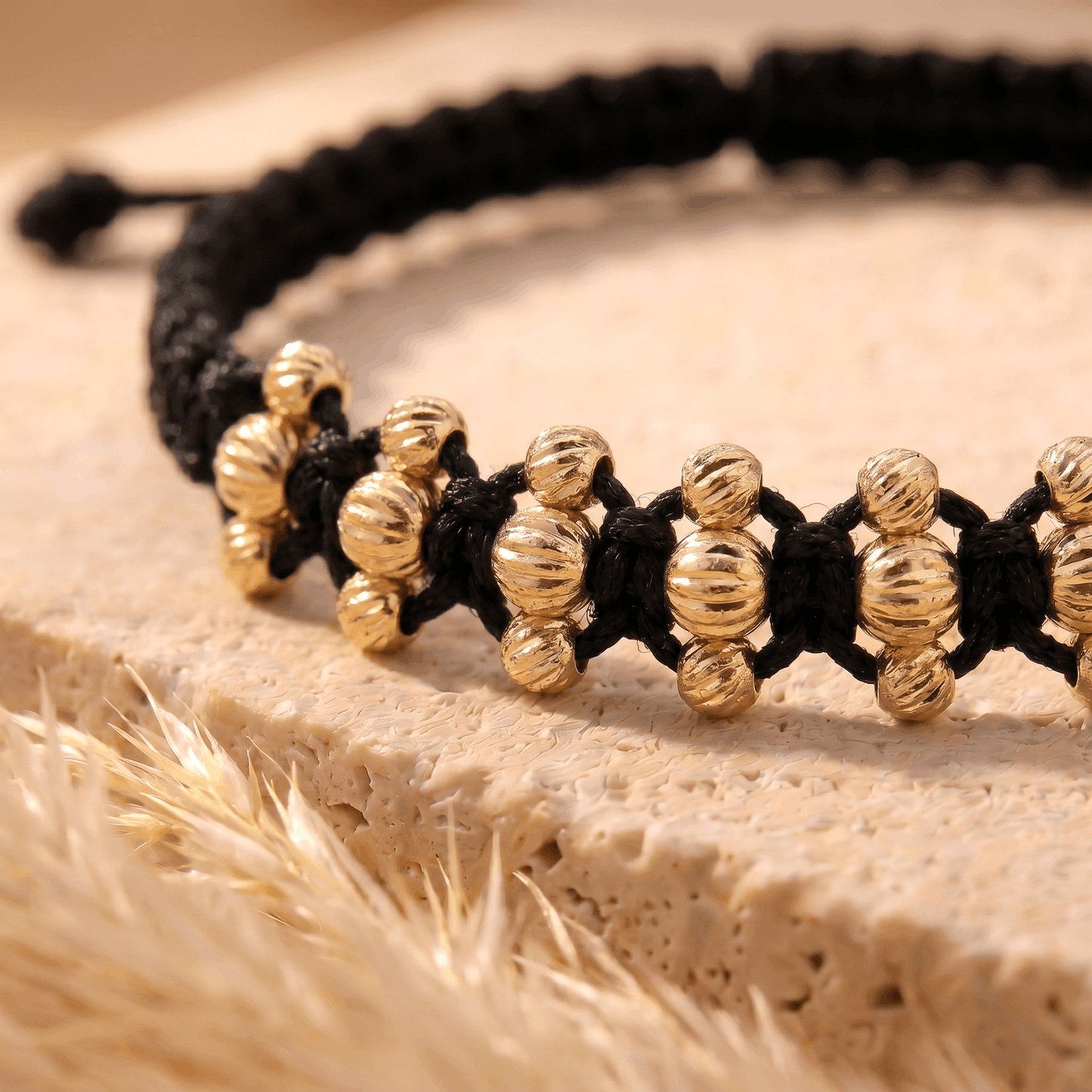 Pulsera Tejida Tres Carriles Diamantada
